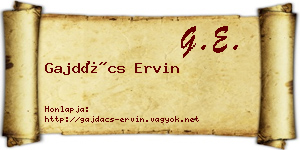 Gajdács Ervin névjegykártya